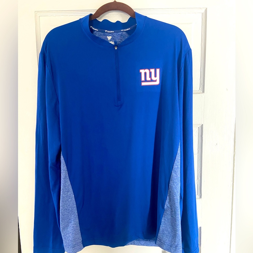 NWT NY Giants Fanatics Men’s Athletic 3/4 zip Shirt